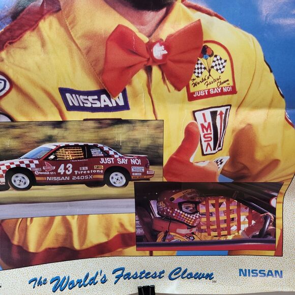 Nissan “Just Say No” Racing Poster • World's Fastest Clown • Signed Kids Promo - Picture 5 of 6